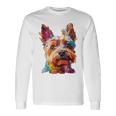 ケアンテリア 犬 モチーフ ペット イラスト ケアンテリア 長袖Tシャツ ギフトのアイデア
