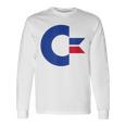 コモドール C64 大文字 ブルーレッド 長袖Tシャツ ギフトのアイデア