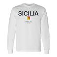 シチリア家族旅行 イタリア国旗 イタリアギフト シチリア島 長袖Tシャツ ギフトのアイデア