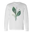 スズラン植物アートペインティングtシャツ 長袖Tシャツ ギフトのアイデア