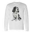 スプリンガー スパニエル 犬 モチーフ ペット 作品 スプリンガー スパニエル 長袖Tシャツ ギフトのアイデア