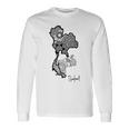 タイのマンダラ、タイの地図、象のマンダラ タイ 長袖Tシャツ ギフトのアイデア