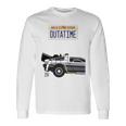 バック・トゥ・ザ・フューチャー Outatime ナンバープレート 長袖tシャツ 長袖Tシャツ ギフトのアイデア
