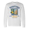 ポジターノ イタリア アマルフィ海岸 レトロ レモン 夏 バイブ グラフィック 長袖Tシャツ ギフトのアイデア