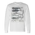 ヴィンテージ クジラ イラスト 生物学 科学 海 長袖Tシャツ ギフトのアイデア
