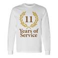 勤務11年 おもしろ11周年記念 ジュビリー 長袖Tシャツ ギフトのアイデア