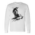 狐 アニマル柄 モチーフ 抽象 イラスト 絵画 狐 長袖Tシャツ ギフトのアイデア