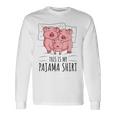 眠っている豚が大好きな豚のパジャマ。 長袖Tシャツ ギフトのアイデア