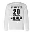 結婚20周年記念 カップル 妻 夫 裏面 長袖Tシャツ ギフトのアイデア