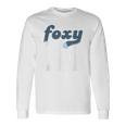 面白いフォクシーお父さんレトロ ビンテージ デザイン 長袖Tシャツ ギフトのアイデア