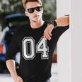 04番のスポーツチームスタイル。ホワイト。 長袖Tシャツ 彼への贈り物