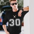 30 番 野球スタイル ヴィンテージホワイト 長袖Tシャツ 彼への贈り物
