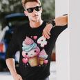 4歳のバースデーガール アイスクリーム 背番号4 長袖Tシャツ 彼への贈り物