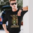7月35日 誕生日デコレーション メンズ 35歳 1991年 35歳 テディベア 長袖Tシャツ 彼への贈り物