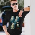 Arctic Animals コラージュ シロフクロウ キツネアザラシ ツノメ 長袖Tシャツ 彼への贈り物
