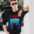 Beware Of Claws 面白いナマケモノ シャーク 映画 パロディ 長袖Tシャツ 彼への贈り物