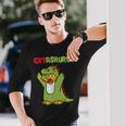 Catasaurus T-Rex Cat Kitten Dinosaur Feline Dino Dragon 長袖Tシャツ 彼への贈り物