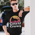 Cats And Crows メンズ レディース ボーイズ ガールズ カラス 長袖Tシャツ 彼への贈り物