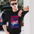 Caution Iwing Both Ways バイセクシャル プライド ジョーク 長袖Tシャツ 彼への贈り物