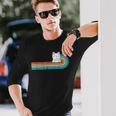 I Do What I Want ファニーキャット 中指 胸ポケット レトロ 長袖Tシャツ 彼への贈り物