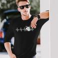 Drums Heartbeat ドラマー&パーカッショニスト音楽愛好家向け 長袖Tシャツ 彼への贈り物