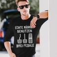 Echte Männer Benutzen Drei ペデール 旧車 手動運転 長袖Tシャツ 彼への贈り物