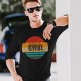 メンズ Evan 名称 レトロ・ヴィンテージ・サンセット 限定版 長袖Tシャツ 彼への贈り物
