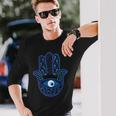 Evil Eye Artwork Hamasa Good Luck Hand Of Fatima Hipster 長袖Tシャツ 彼への贈り物