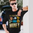 Evolution Of Money お金の進化 ビットコインプランb 暗号通貨btc ホドル 長袖Tシャツ 彼への贈り物