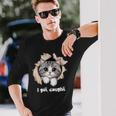 I Got Caught 子猫かわいい 長袖tシャツ 長袖Tシャツ 彼への贈り物