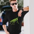 Grasshopper ミニマリストのバッタかわいい昆虫小さなバッタ 長袖Tシャツ 彼への贈り物
