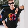 Guantes De Boxeo Pintados De Colores En Boxeo Artístico Camiseta de manga larga Regalos para él
