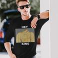 Hey Kingwole Doge Meme 長袖Tシャツ 彼への贈り物