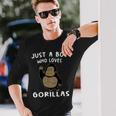 Just A Boy Who Loves Gorillas Gorilla Lover 長袖Tシャツ 彼への贈り物