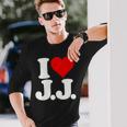 I Love Heart JJ Jj J J イニシャル 長袖Tシャツ 彼への贈り物