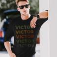 Love Heartictor グランジヴィンテージスタイル ブラック ビクター 長袖Tシャツ 彼への贈り物