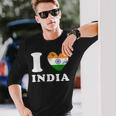 I Love India ハートフラッグインド 長袖Tシャツ 彼への贈り物