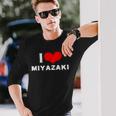 I Love Miyazaki 愛 ハート 宮崎 宮崎県 日本 お土産 かわいい おしゃれ 長袖Tシャツ 彼への贈り物