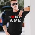 I Love My Ape アイ・ラブ・マイ・エイプ、アイ・ハート・マイ・エイプ 長袖tシャツ 長袖Tシャツ 彼への贈り物