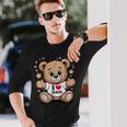 I Love Tsurumi Teddy Bear 鶴見テディベアが大好き 長袖Tシャツ 彼への贈り物