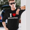 I Loveingapore Heart シンガポールギフト 長袖Tシャツ 彼への贈り物