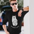 Meow You Cat Moody Cat 中指 猫好き 長袖Tシャツ 彼への贈り物