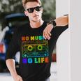 No Music No Life、ヴィンテージカセット音楽愛好家。 長袖Tシャツ 彼への贈り物