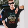 Peace Love Rock And Roll ピース・ラブ・ロックンロールtシャツ ロックンロール・ミュージック 長袖Tシャツ 彼への贈り物
