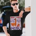 Peru レトロ ヴィンテージ 航空会社 トラベルポスター 長袖Tシャツ 彼への贈り物