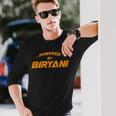 Powered By Biryani グルメ ビリヤニ 食品愛好家 ベリアーニ 長袖Tシャツ 彼への贈り物