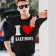Red Heart I Love Baltimore 長袖Tシャツ 彼への贈り物