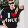 Red Heart I Love Rui 長袖Tシャツ 彼への贈り物