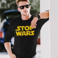 Stop Wars 反戦メッセージ 地球と宇宙の平和 長袖Tシャツ 彼への贈り物
