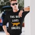 This Boy Loves Dingoes 野生動物 オーストラリアン ディンゴ犬 長袖Tシャツ 彼への贈り物